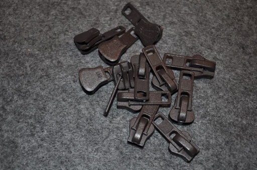 [80728.304] 1 Schieber/Zipper 8mm Reißverschluss dunkelbraun