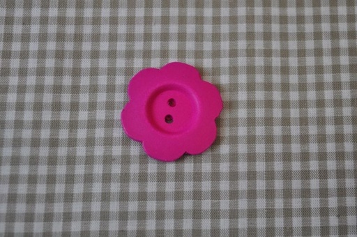 Holz Knopf Blume 30 mm Fuchsia