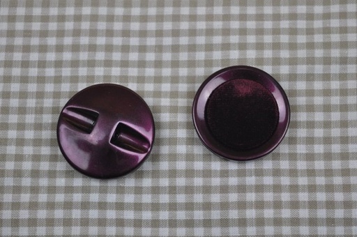 Knopf Velour klein lila/weinrot
