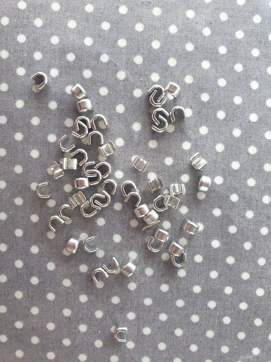 Endstück für 3 mm Reißverschluss -10 Stk- Silber