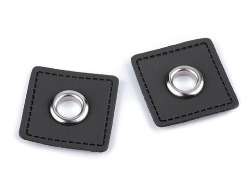 Öse auf Kunstleder 8mm schwarz