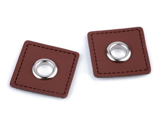 Öse auf Kunstleder 8mm braun