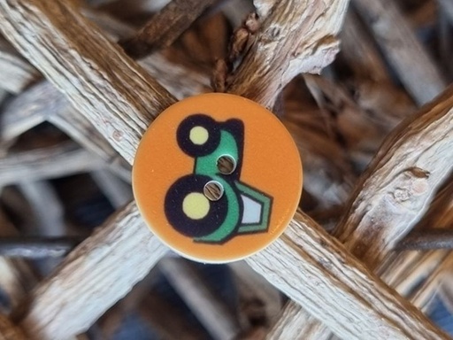 Kinderknopf Traktor orange