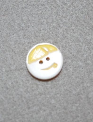 Polyester Knopf 2-Loch Smiley gelb