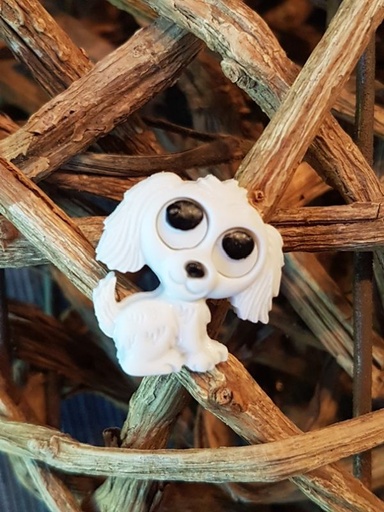 Polyester Knopf Öse Hund weiß