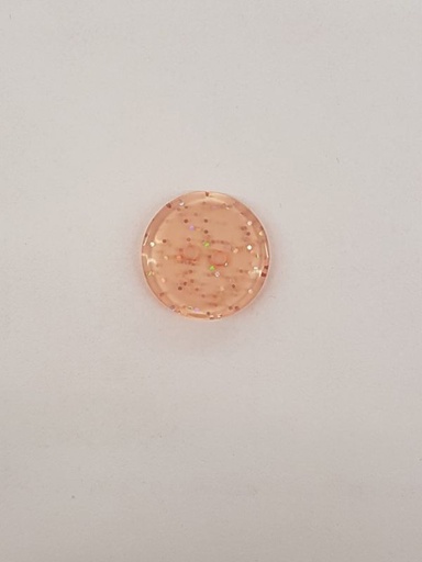 Polyester Knopf 2-Loch Glitzer apricot 15mm