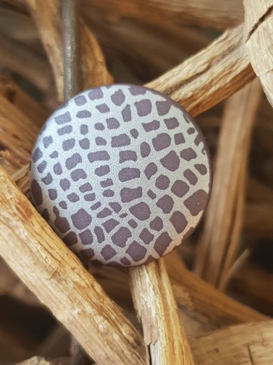 Knopf Polyester Öse Muster 20mm grau/silber