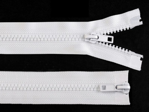 Reißverschluss 90 cm Grob 5mm 2Wege Weiß