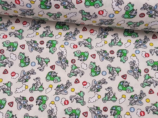 Baumwolle Hunde on Tour grün