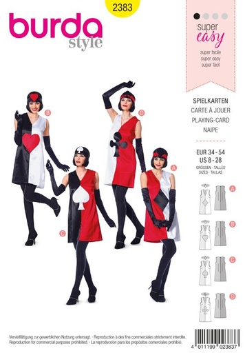 Schnittmuster Kartenspiel Burda 2383