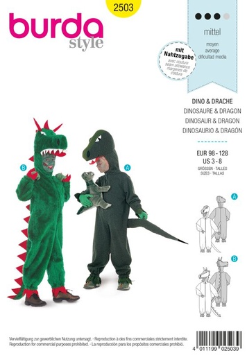 Schnittmuster Drache + Dino Burda 2503