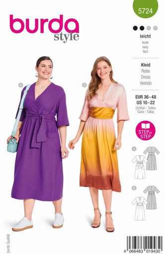 Schnittmuster kleid Burda 5724