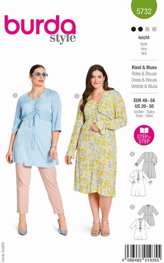 Schnittmuster kleid & bluse Burda 5732