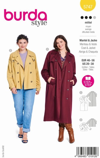 Schnittmuster Trenchcoat Burda 5747