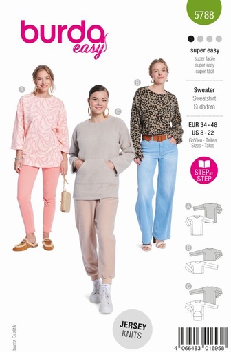 Schnittmuster Sweater Burda 5788