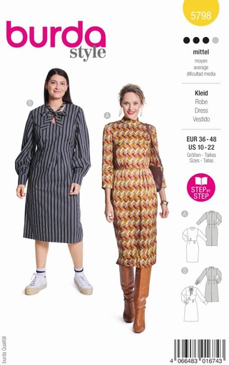 Schnittmuster Kleid Burda 5798