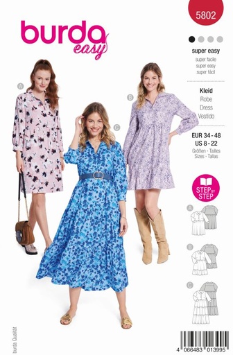 Schnittmuster Kleid Burda 5802