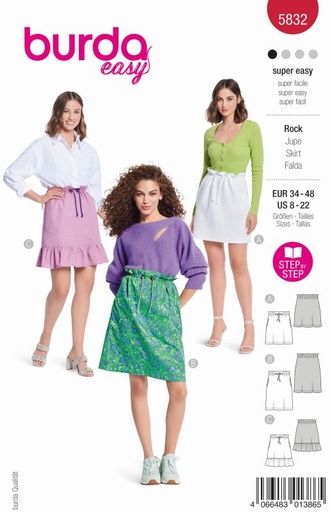 Schnittmuster Rock Burda 5832
