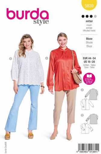 Schnittmuster Bluse Burda 5839