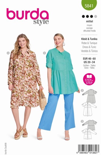 Schnittmuster Kleid & Tunika Burda 5841