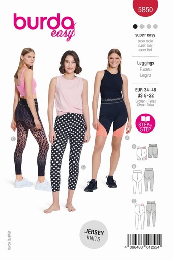Schnittmuster Leggings Burda 5850