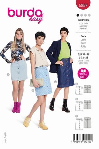 Schnittmuster Rock Burda 5857