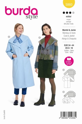Schnittmuster Jacke & Mantel Burda 5860