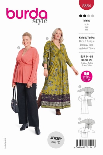 Schnittmuster Kleid & Tunika Burda 5864
