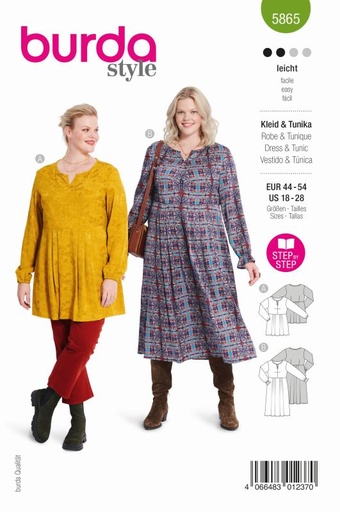 Schnittmuster Kleid & Tunika Burda 5865
