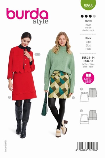 Schnittmuster Rock Burda 5868