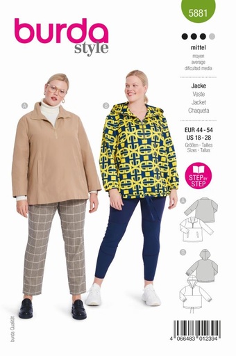 Schnittmuster Jacke Burda 5881