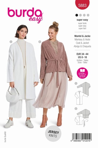 Schnittmuster Jacke & Mantel Burda 5883