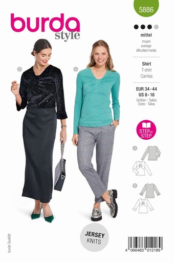 Schnittmuster Shirt Burda 5886