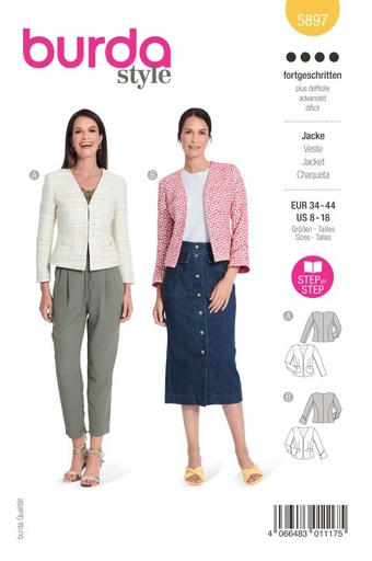 Schnittmuster Jacke Burda 5897