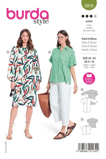 Schnittmuster Kleid&Bluse Burda 5918