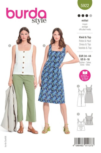 Schnittmuster Kleid&Top Burda 5922