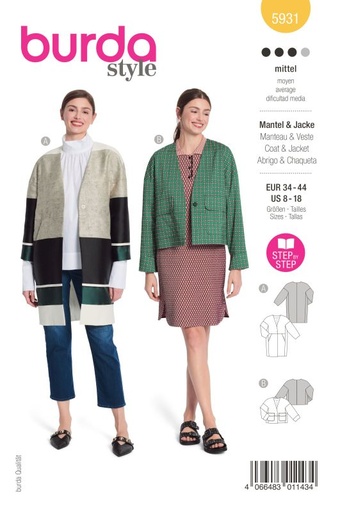 Schnittmuster Jacke&Mantel Burda 5931