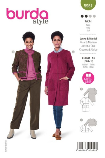 Schnittmuster Jacke & Mantel Burda 5951