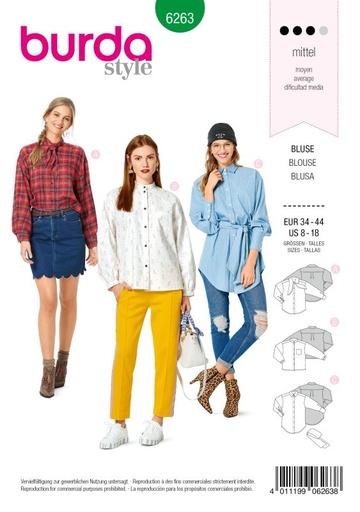 Schnittmuster Bluse Burda 6263