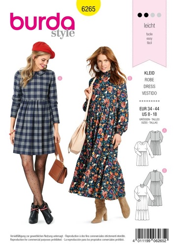 Schnittmuster Kleid Burda 6265
