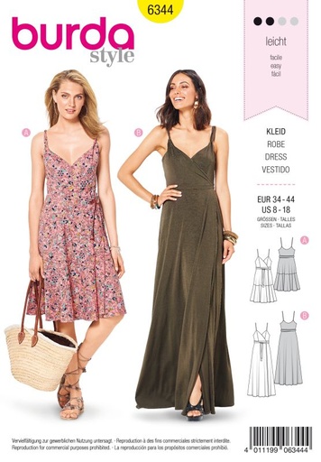 Schnittmuster Kleid Burda 6344