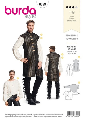 Schnittmuster Historisches Kostüm Burda 6399