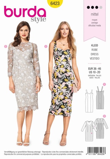 Schnittmuster Kleid Burda 6423