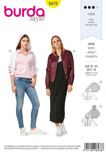 Schnittmuster Jacke Burda 6478