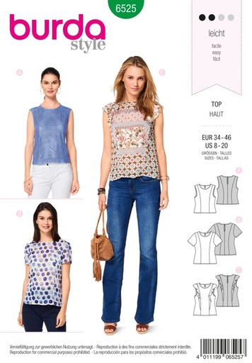 Schnittmuster Top Burda 6525