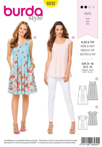 Schnittmuster Kleid & Top Burda 6532