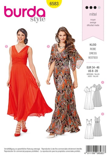 Schnittmuster Kleid Burda 6583