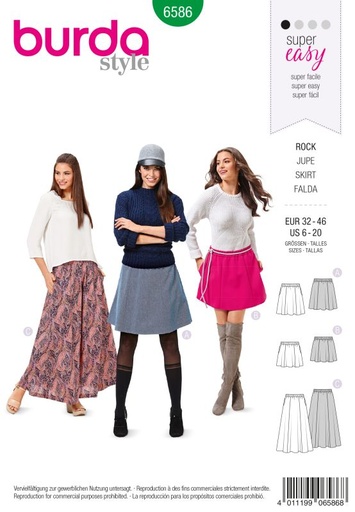 Schnittmuster Rock Burda 6586