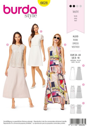 Schnittmuster Kleid Burda 6628
