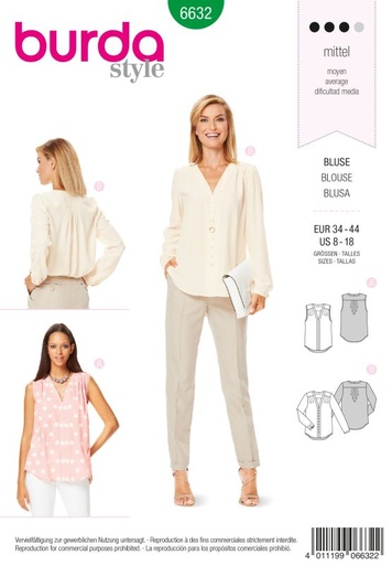 Schnittmuster Bluse Burda 6632